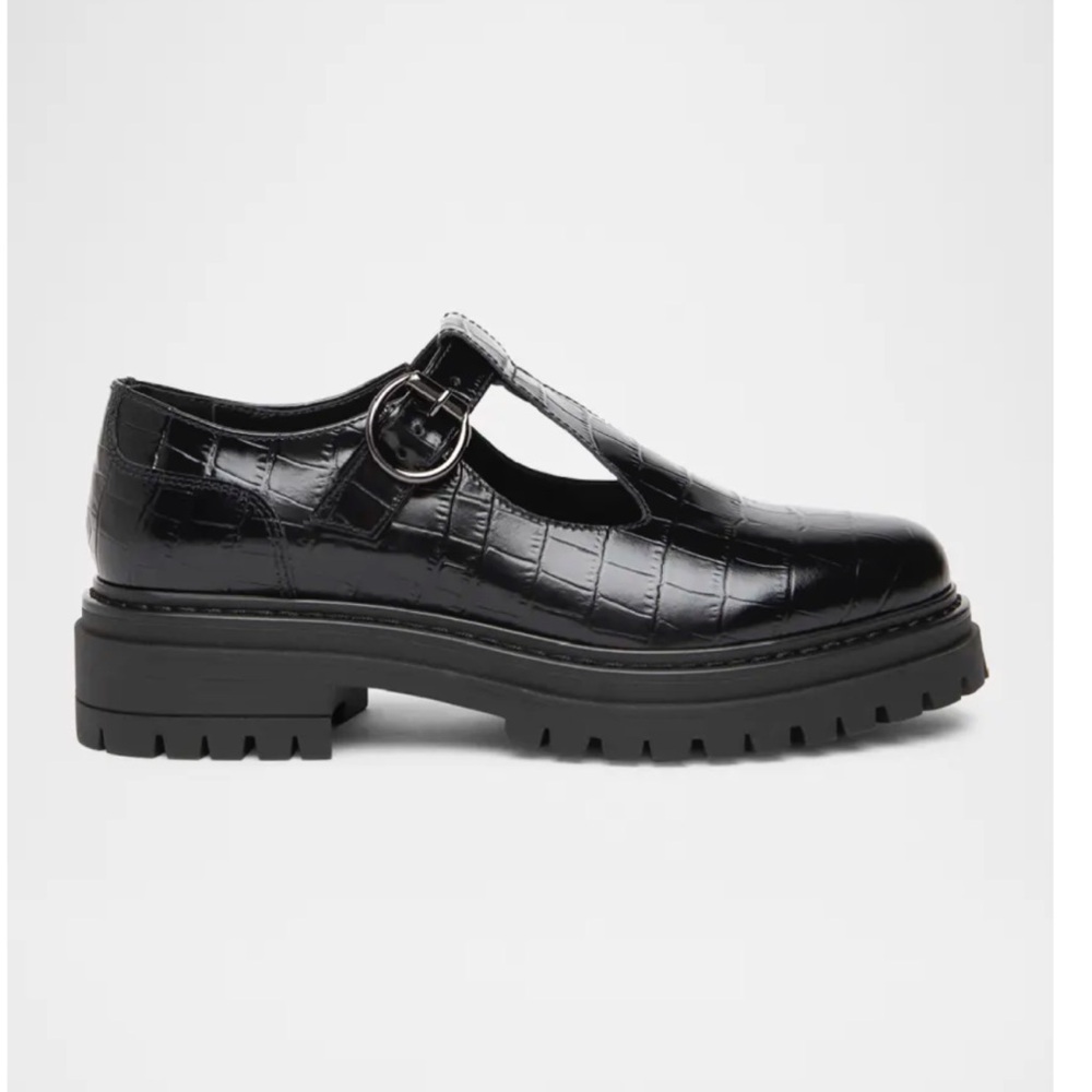NWT Nero Giardini Croc Embossed Lug Sole Mary Jane